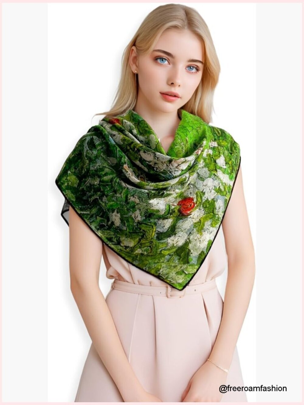 Cashmere Scarf Wrap 36x36 - Lightweight Wrinkle-Free Square Shawl for Travel